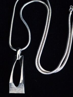 Monet Silver-Tone Open Pendant Necklace